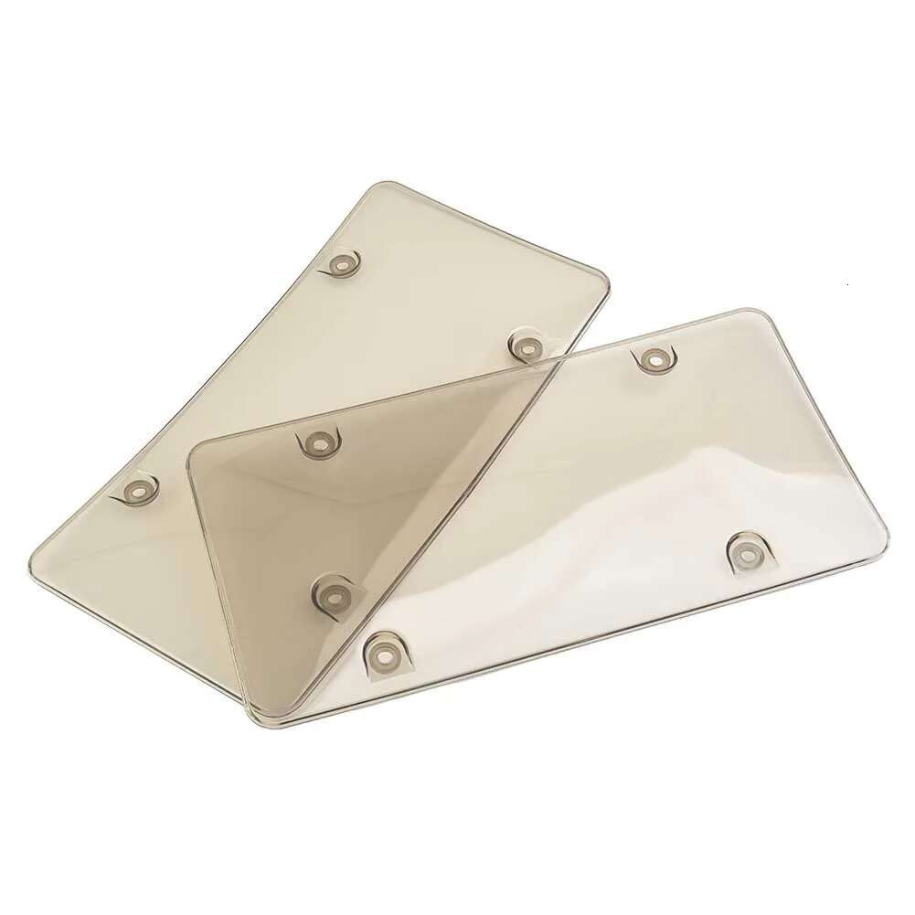 2 Pack Tinted Tag Shield Cover Plastic Clear Protector Car License Plate Frame Exterior Accessories
