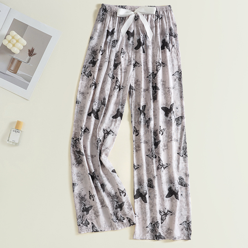 Casual Wide Leg Pants for Women - Soft Cotton Silk Fabric for Home Use and Outdoor Fashion