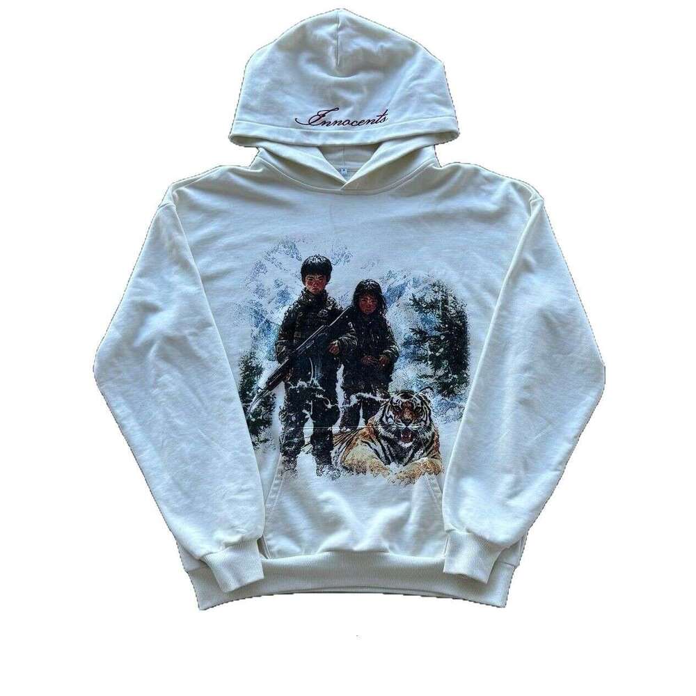 Loose versatile American style printed hooded sweatshirt for little boys and girls with a casual design sense