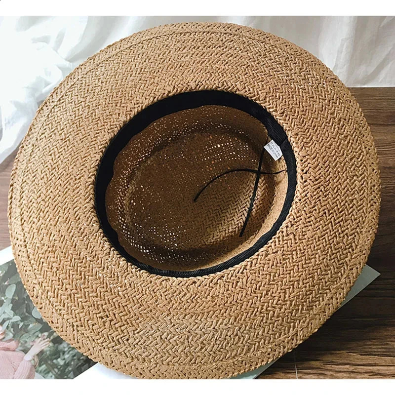 Summer Hat for Women Men Panama Straw Hats Travel Beach Sun Hat Wide Brim Fedora Jazz Hat UV Protection Summer Holiday Hats 2024 250303