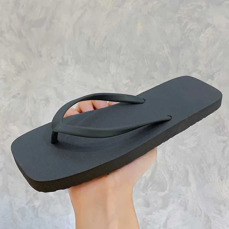 Wens Summer Japanese Simple Solid Color Herringbe Slippers For Couples Wear N Slip Soft Bottom Clamping Feet Outside Y250306