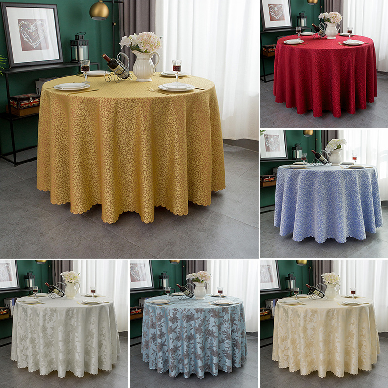 Hotel Thickened Encryption Restaurant Box Round Tablecloth Banquet Business Exhibition High Texture Tablecloth