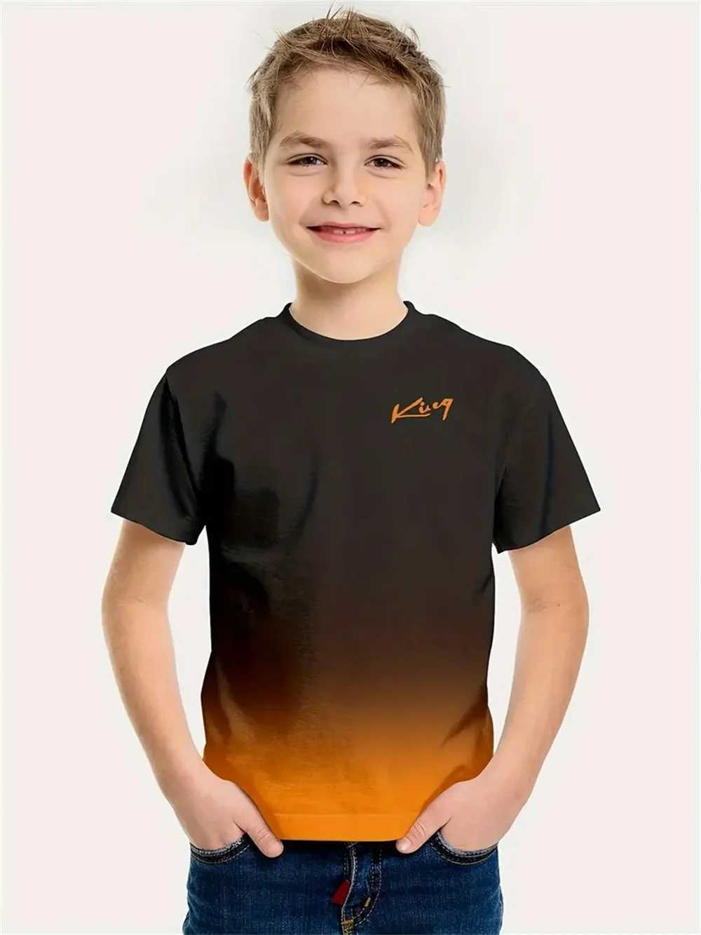 Simple Kids Boys Clothes 3d Print Tee Shirt Short Sleeve Simple Childrens Clothing Fashion T Shirt For Boys Top TeeT250306