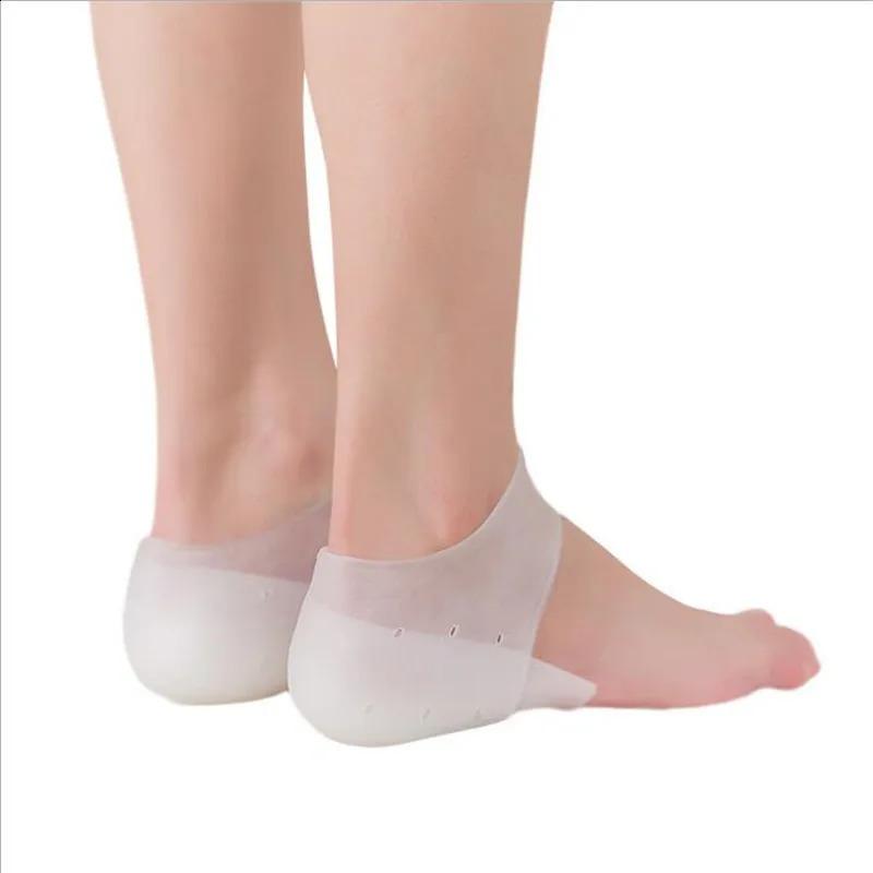 Unisex Invisible Height Increase 5CM Silicone Socks Gel Heel Pads Orthopedic Arch Support Heel Cushion Insoles Foot Massage Pad 250305