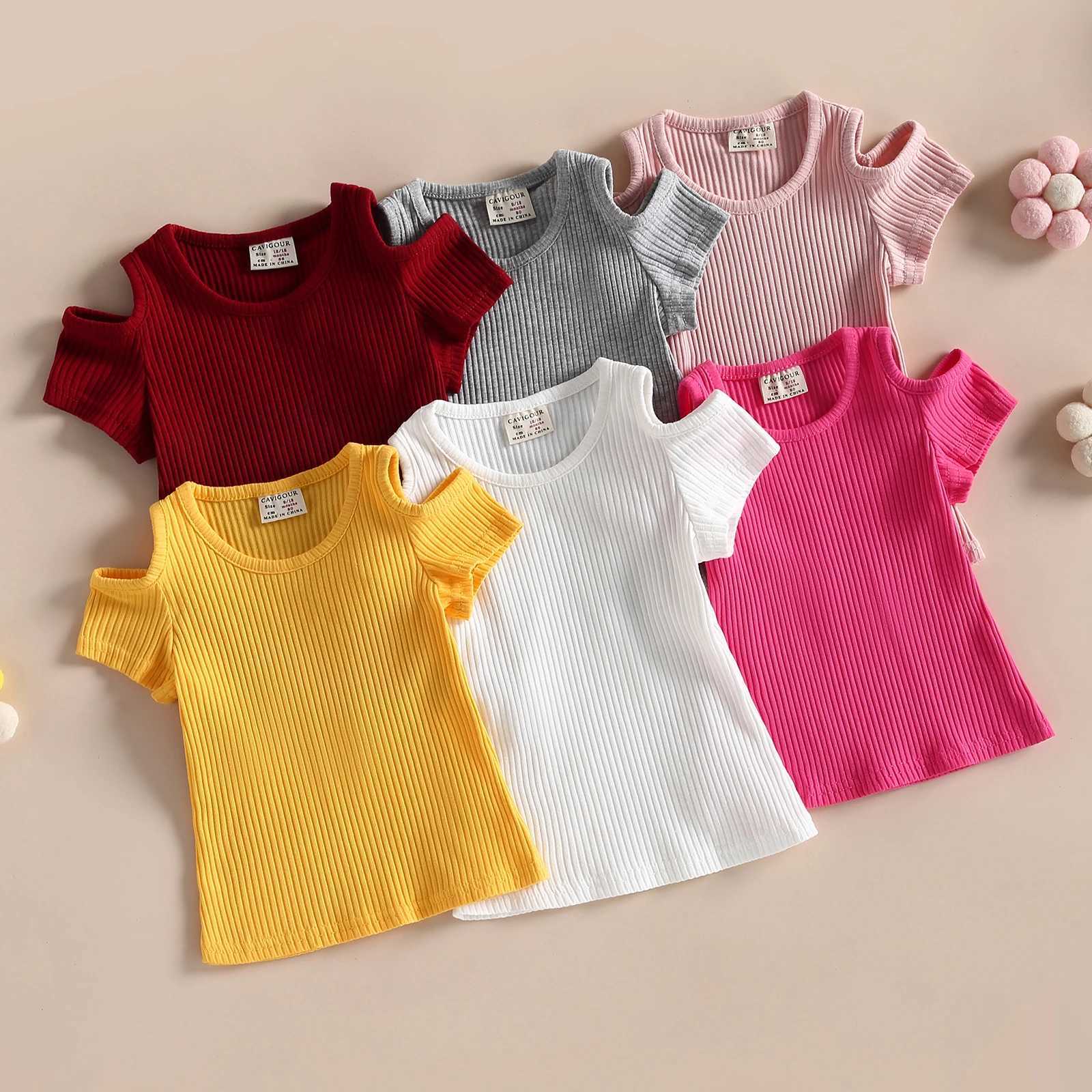 Pudcoco Kid Infant Shirts Short Sleeve Round Neck Knitting Street Party Casual Cutout Spring Summer Tops for Baby Girls 0-3TT250306