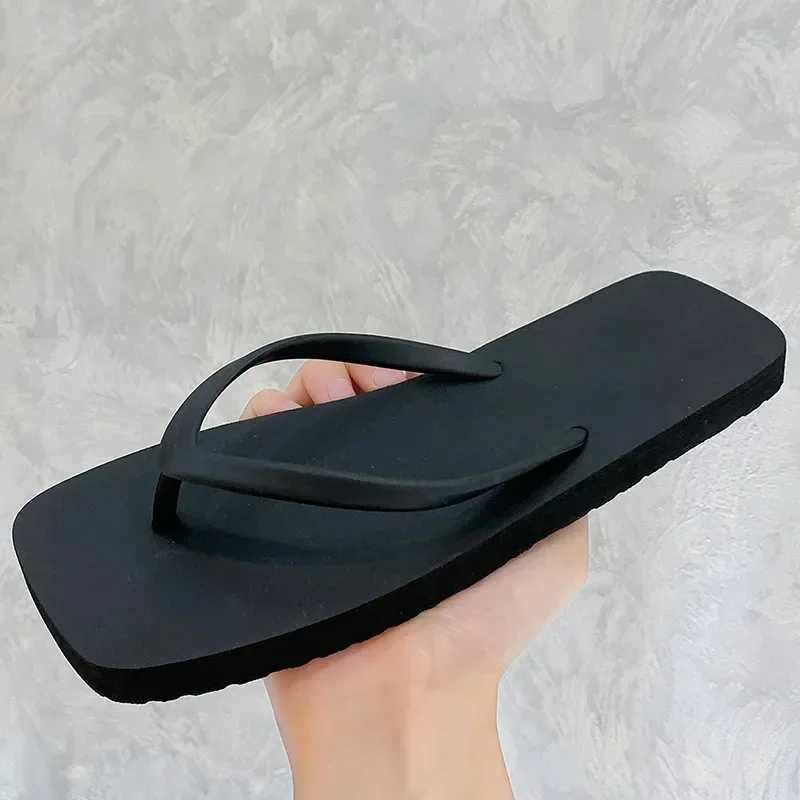 Wens Summer Japanese Simple Solid Color Herringbe Slippers For Couples Wear N Slip Soft Bottom Clamping Feet Outside Y250306