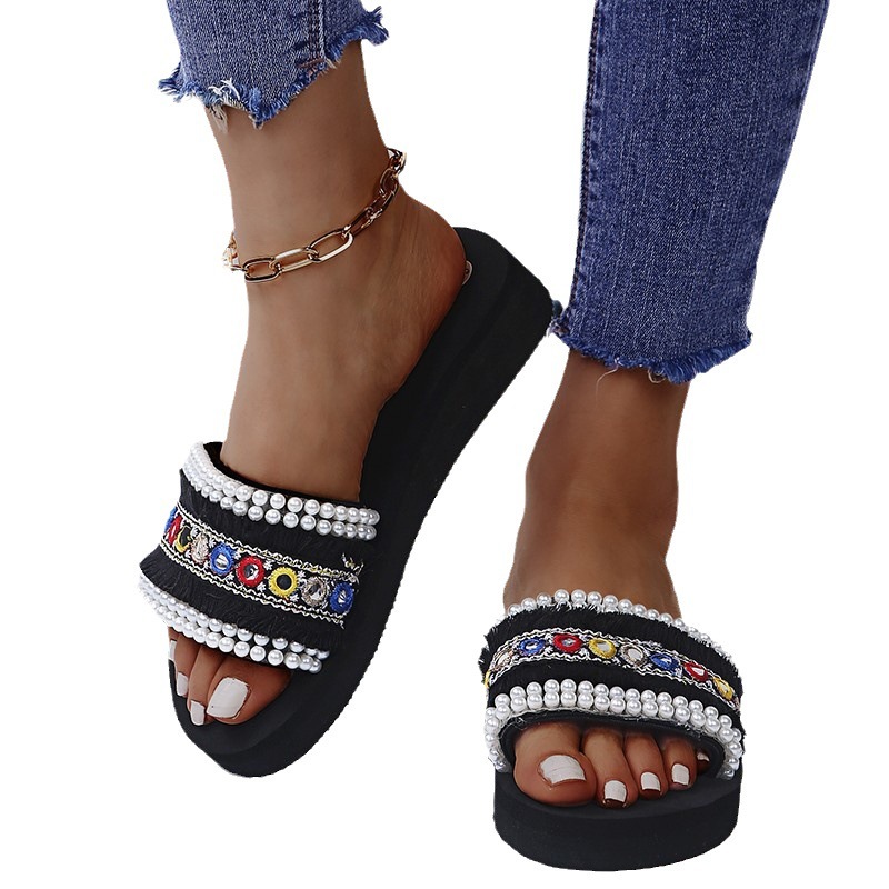 Thick summer 2025 women's vacation thick soled plus size new fashion beach shoes temu sandals ddmykukumalu