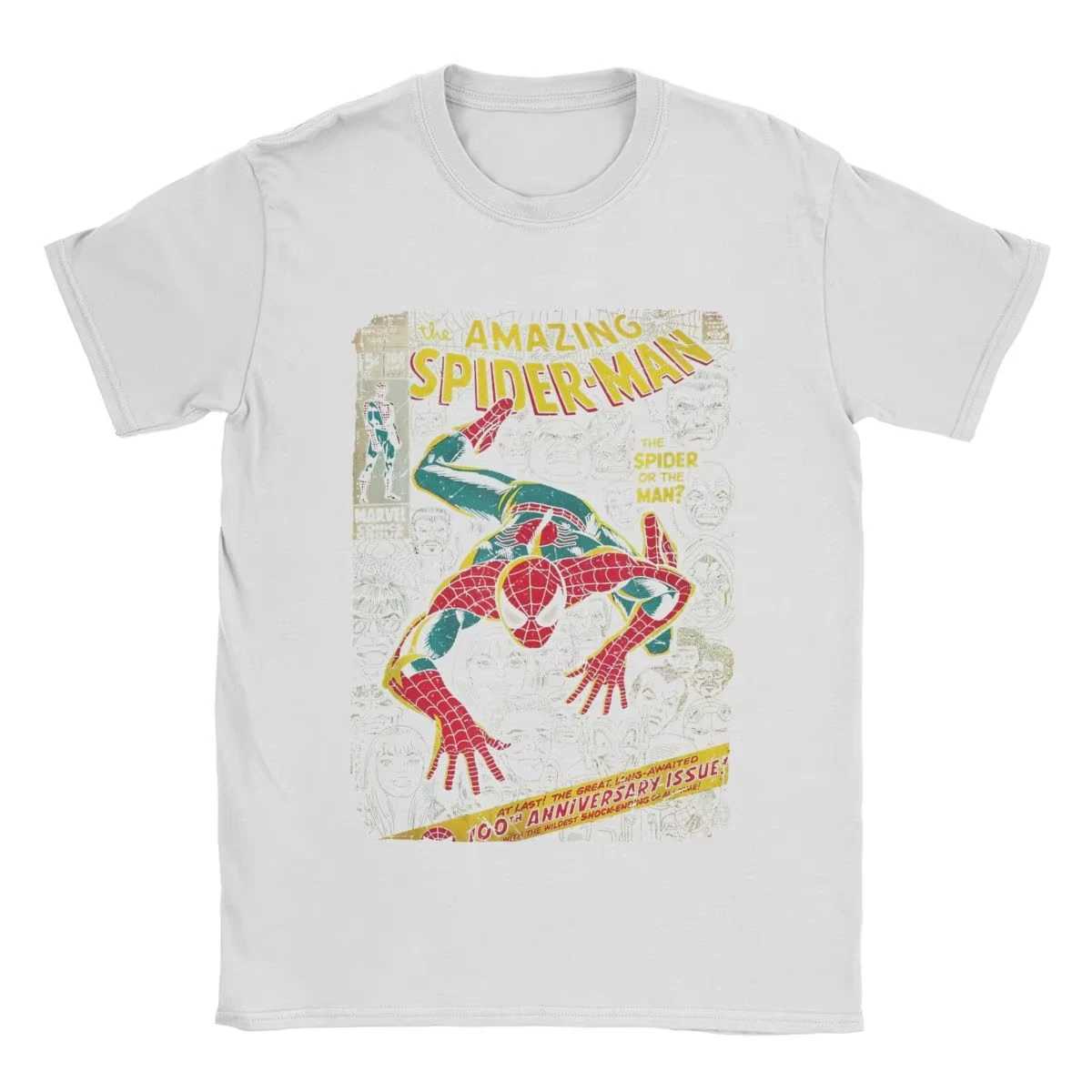 Spider-man Comic Book Anniversary T Shirts Men Cotton T Shirts Crewneck Tee Shirt Short SLeeve Clothing Gift Idea X250306