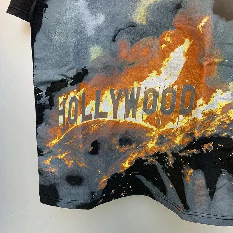 Original Tag American Style Hip Hop GOD SPEED Letter Printing High Street New Handsome Black Short Sleeve Top T-Shirt
