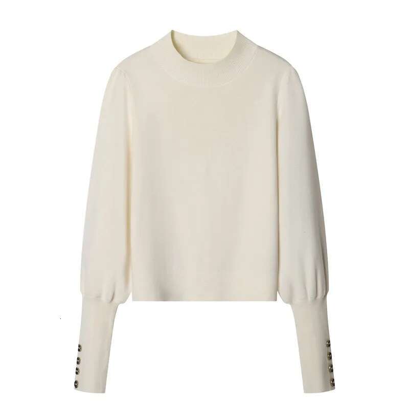 Half Turtleneck Sweater Knitted Bottoming Shirt Women 2025 Spring New Style Slim Fit Top