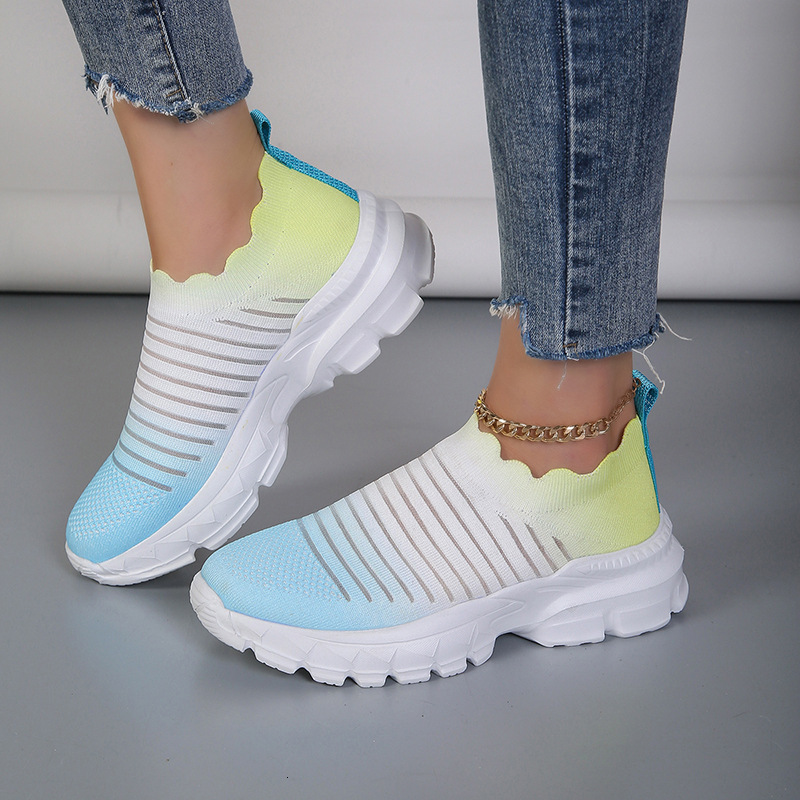 Casual 2025 Single Shoes Summer Mesh Gradient Women's New Large Size ddmykukumalu