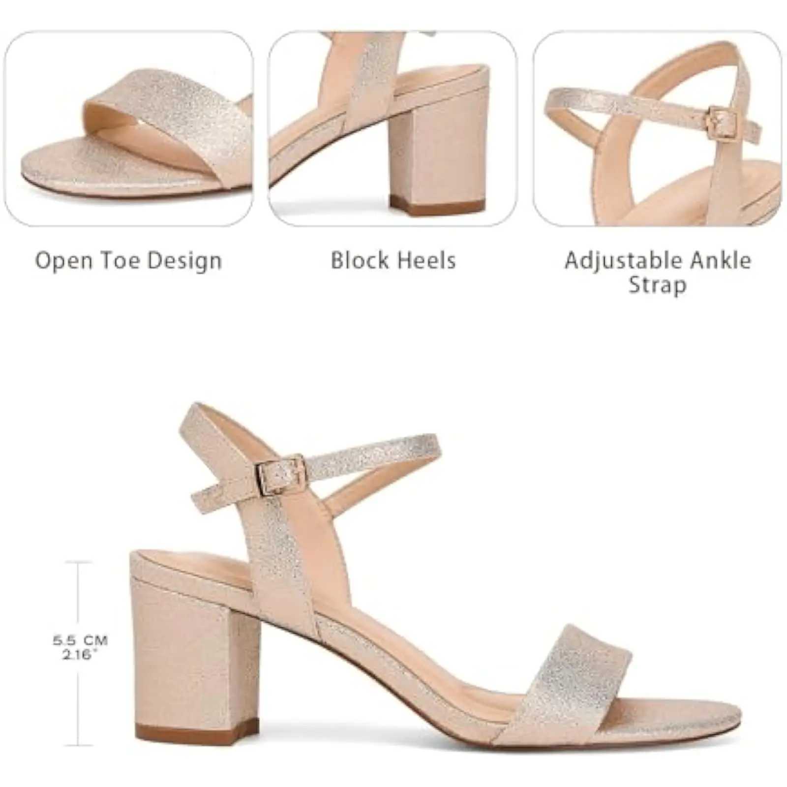 Gold Low Chunky Heel Pumps Sier Open Toe Sandals for Wen Elegant Wedding H for Prs and Parties Y250306