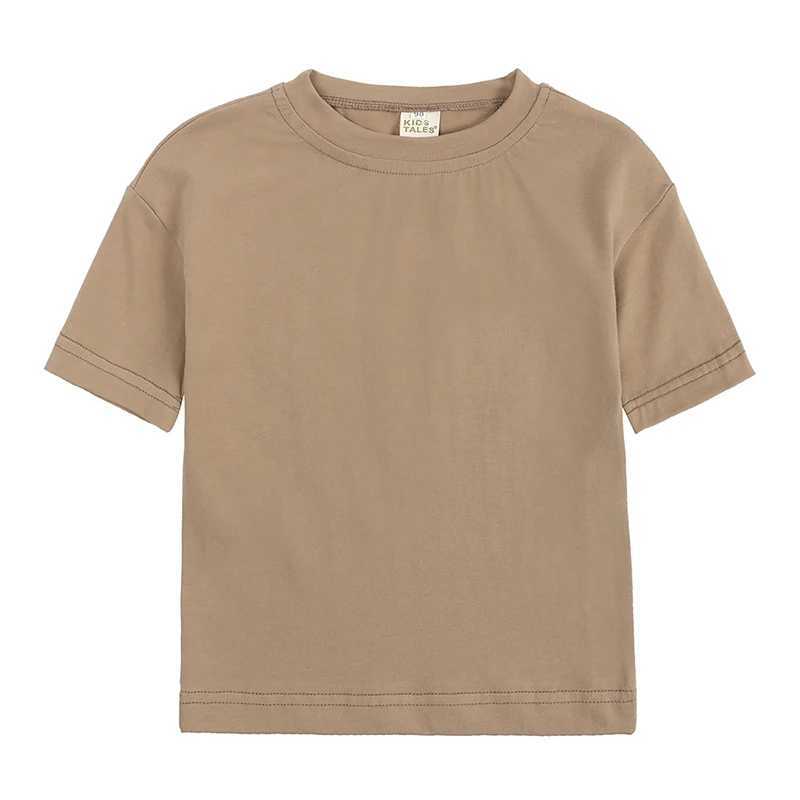 2025 Fashion Kids Summer T-Shirt Solid Cotton Short Basic Color Top Little Boys Girls Korean Clothes Toddler Teenager Tee ShirtsT250306