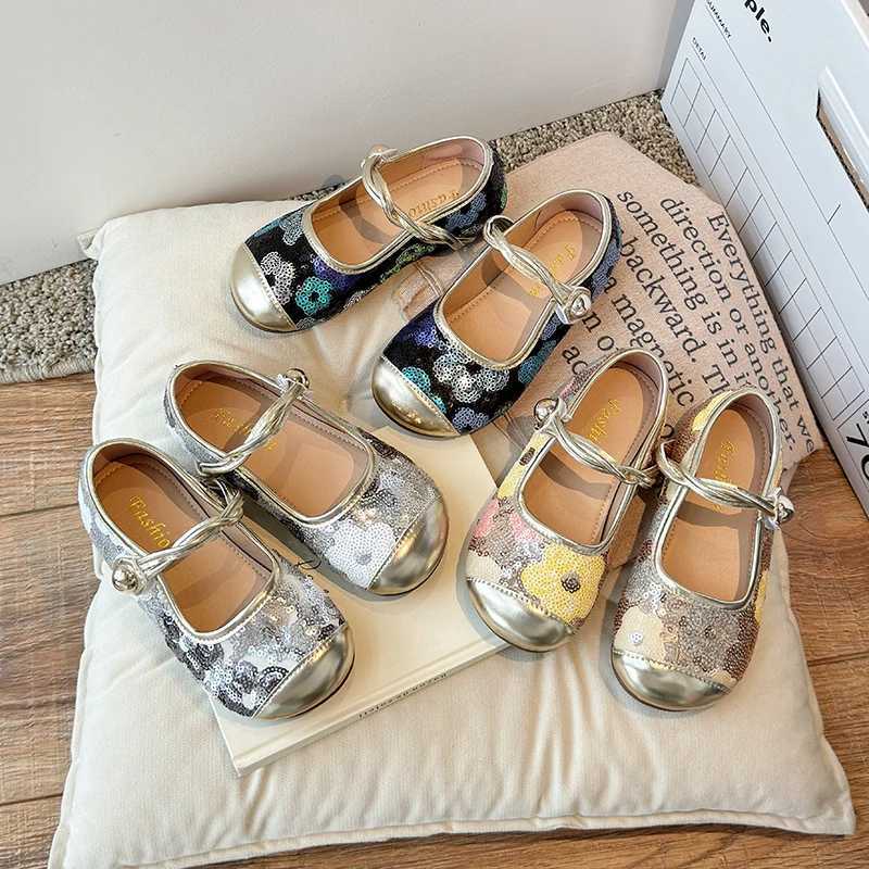 Children Mary Jane Leather Princess Shoes for Girls 2024 Spring New Soft Sole Party Sweet Shallow Mouth Cute Baby Single ShoesT250306