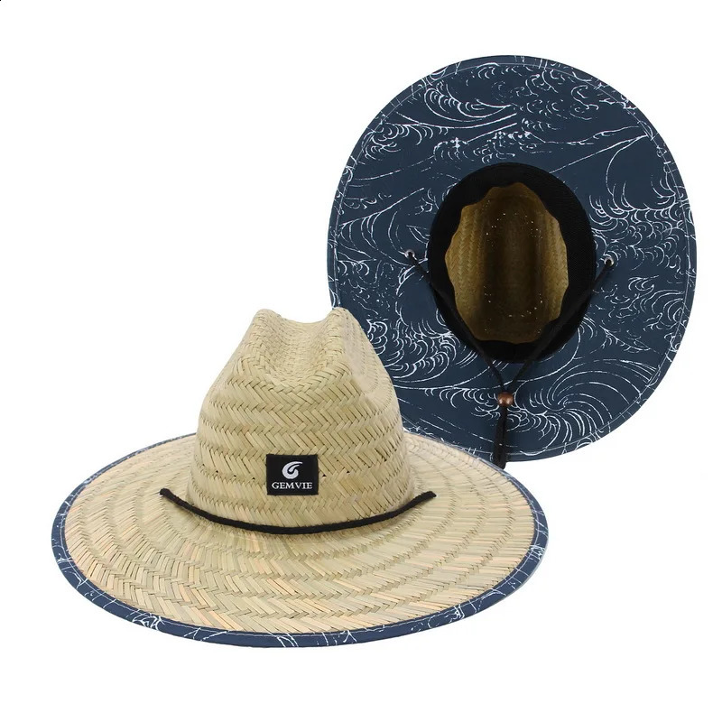 1PC/2PCS Women Lifeguard Hat Straw Summer Beach Sun Hat Outdoor Bohemia Lady Fashion Fedora Panama Hat 250303