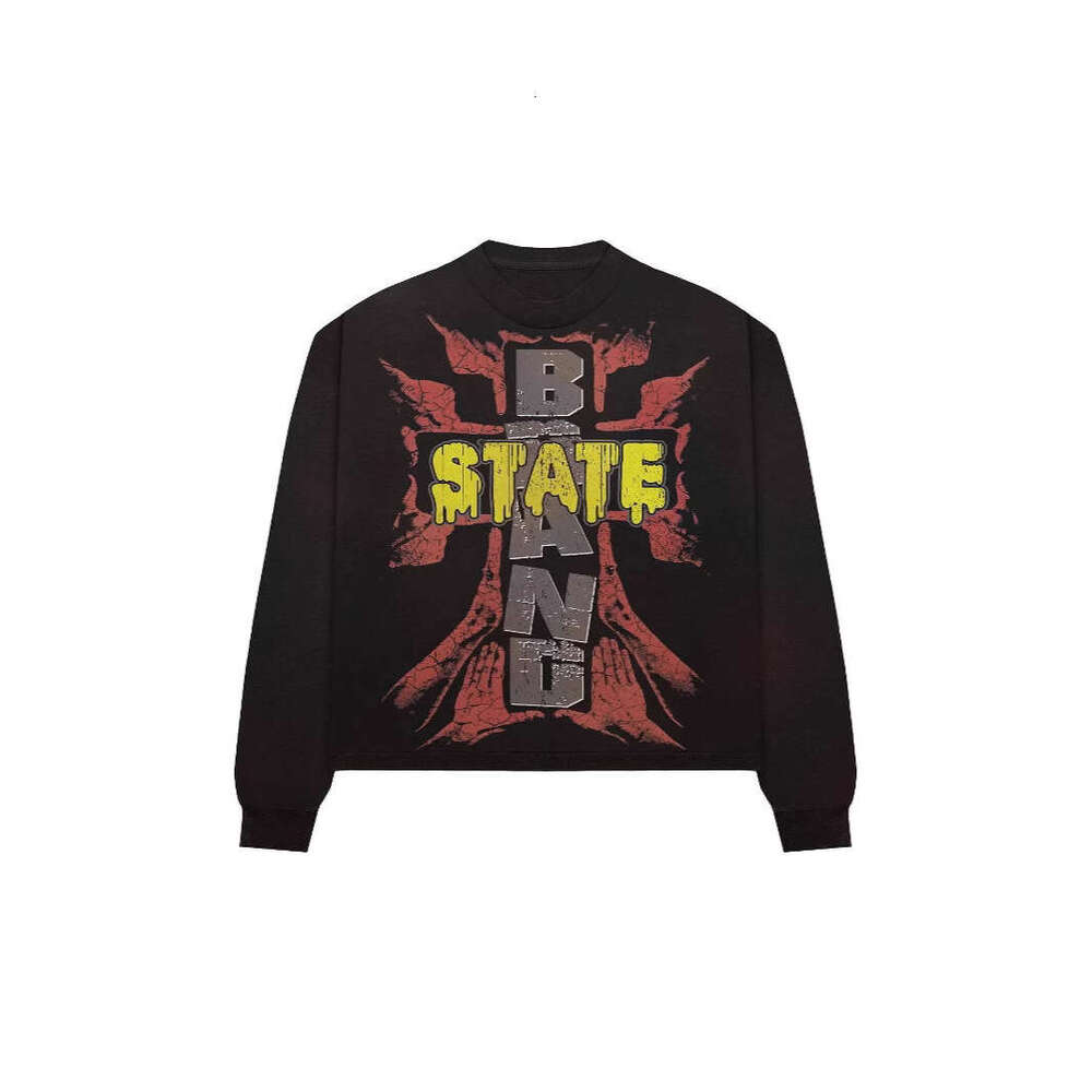 High quality loose high street trendy casual unisex high-end printed round neck pullover sweater sweatshirt gift for man