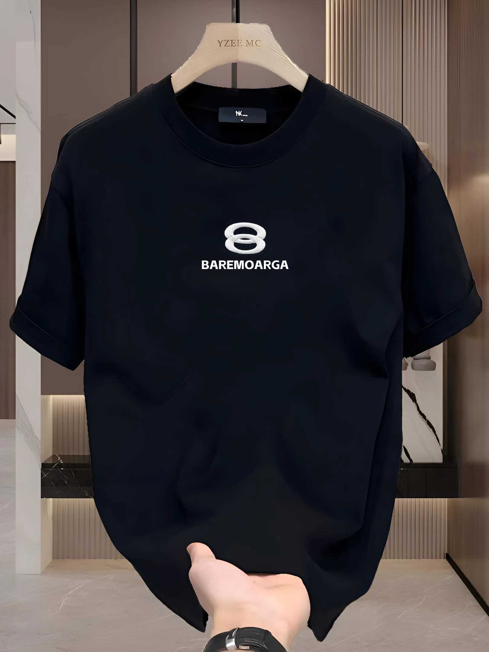 2024 Paris Co Branded Fashion Brand Mens and Womens Short Sleeved T-shirt with Round Neck Loose Print Half Sleeved Shirt X250306