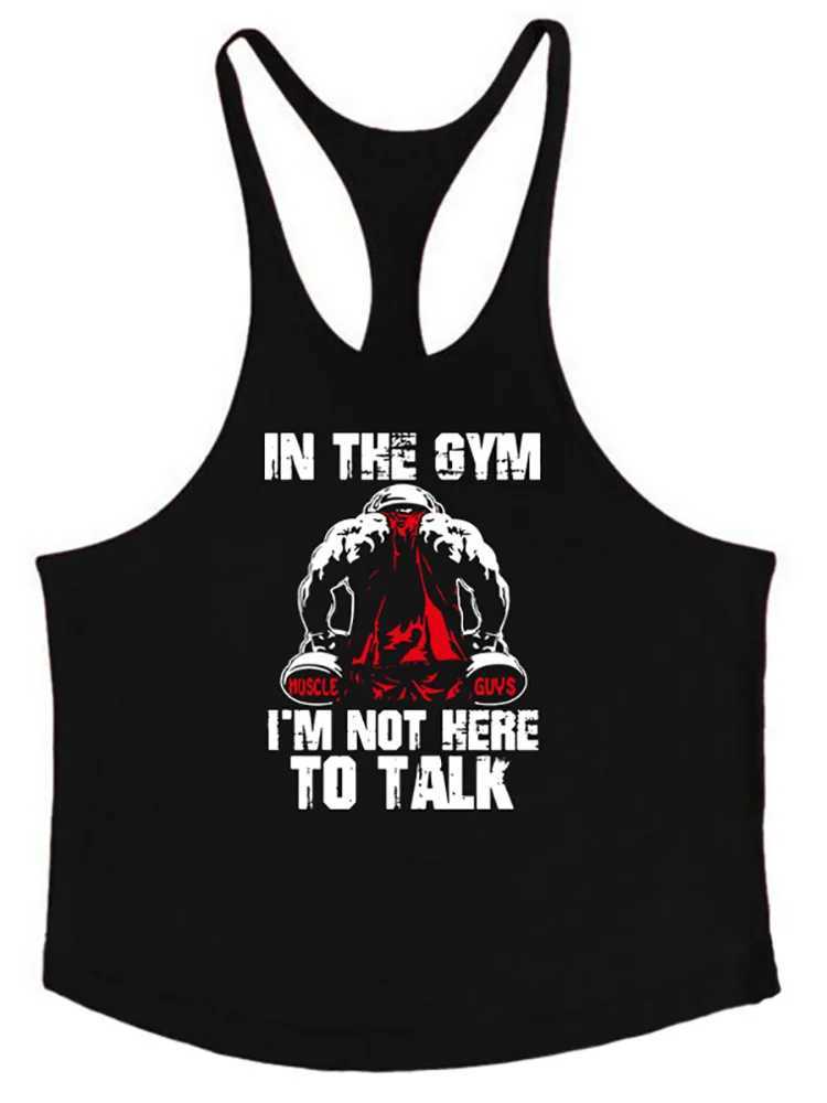 Professional Bodybuilding Stringer Tank Top Men Graphics summer No Pain No Gain Sports vest Fitness clothing Cotton gym singletsT250318
