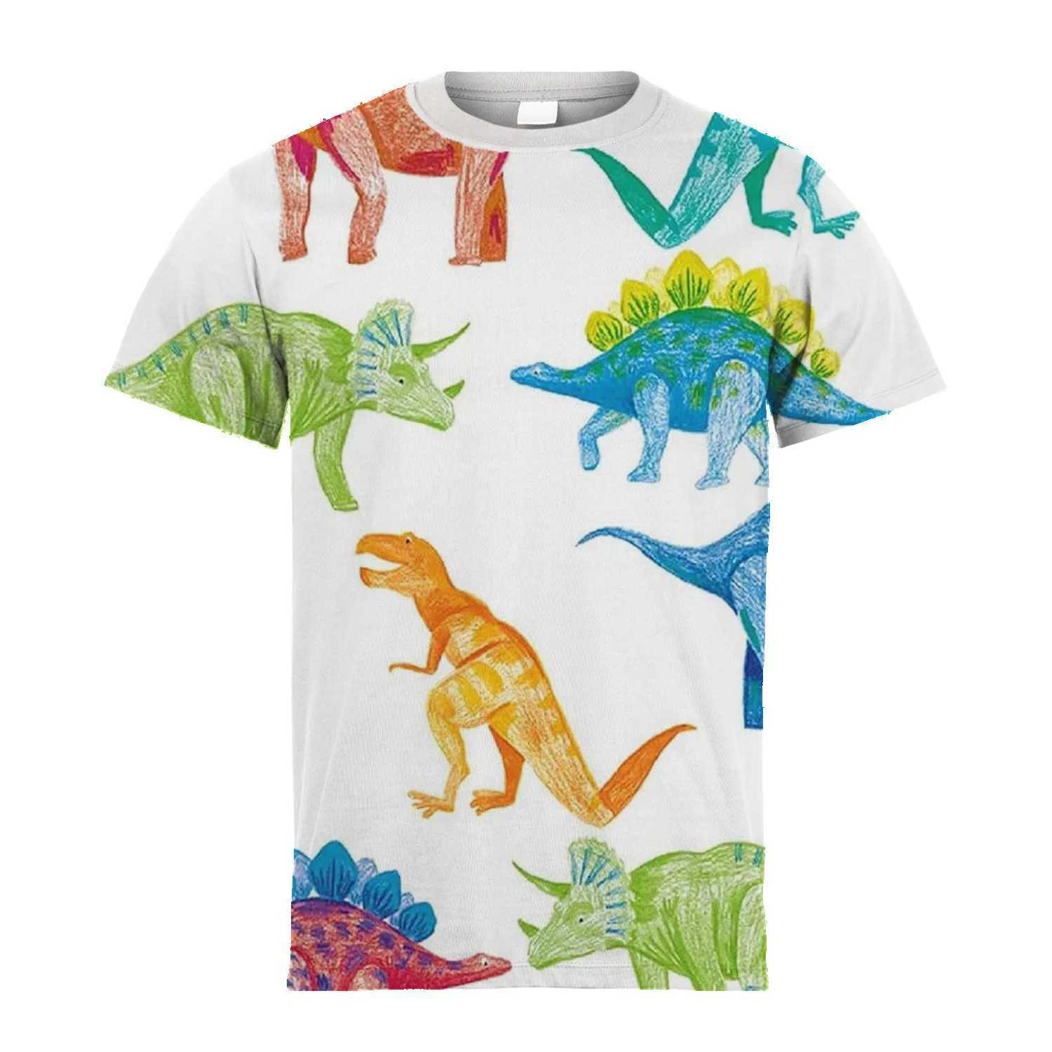 2024 Kids Girl Boy Clothes Dinosaur T-Shirt Summer Short Sleeve Tees Boy Clothes Casual Comfy T Shirt Tops Childrens ClothingT250306