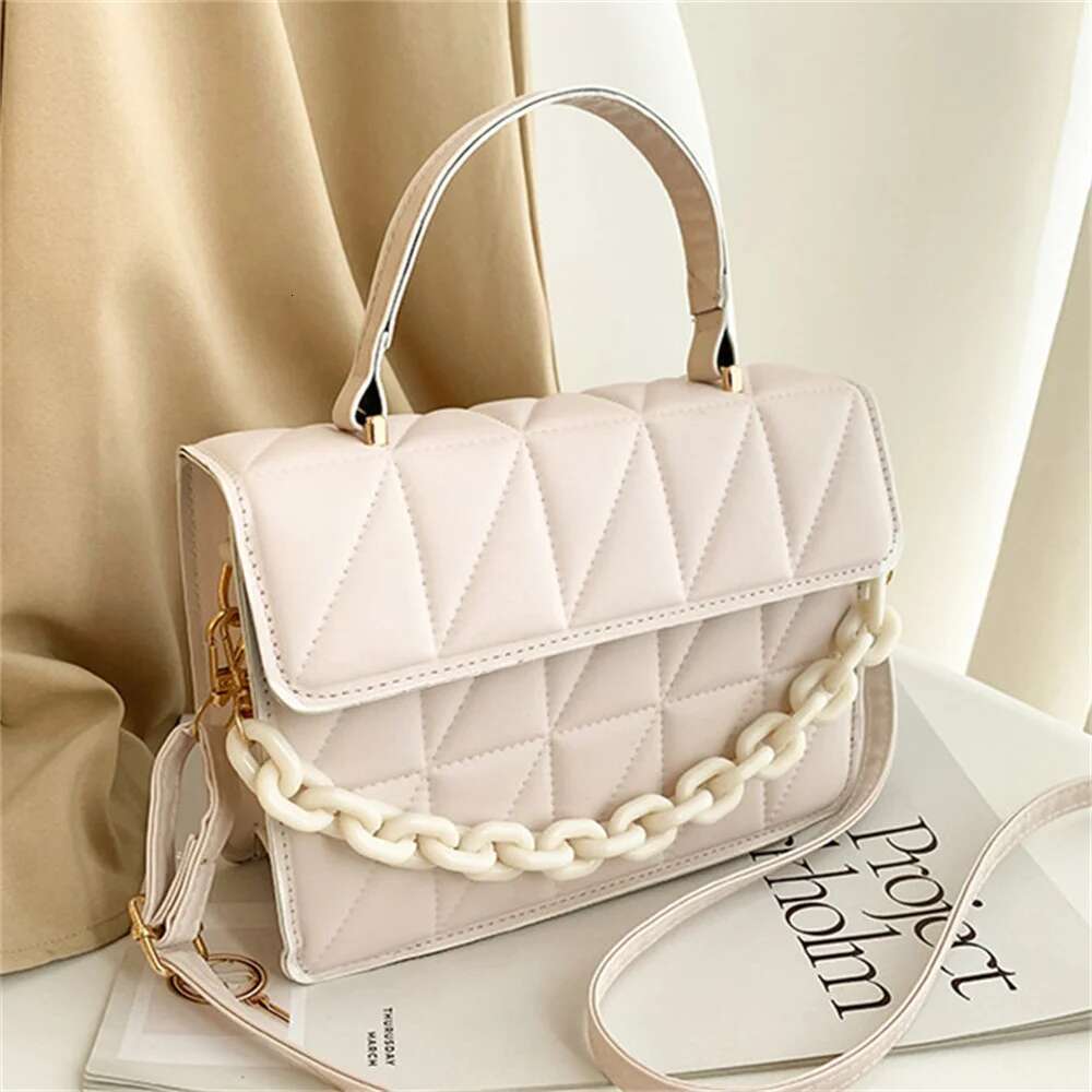 Plaid Women Fashion Shoulder Chain Crossbody Bags Brand Designer Trendy Female Handbags and Purses Small Flap Top Handle Bag