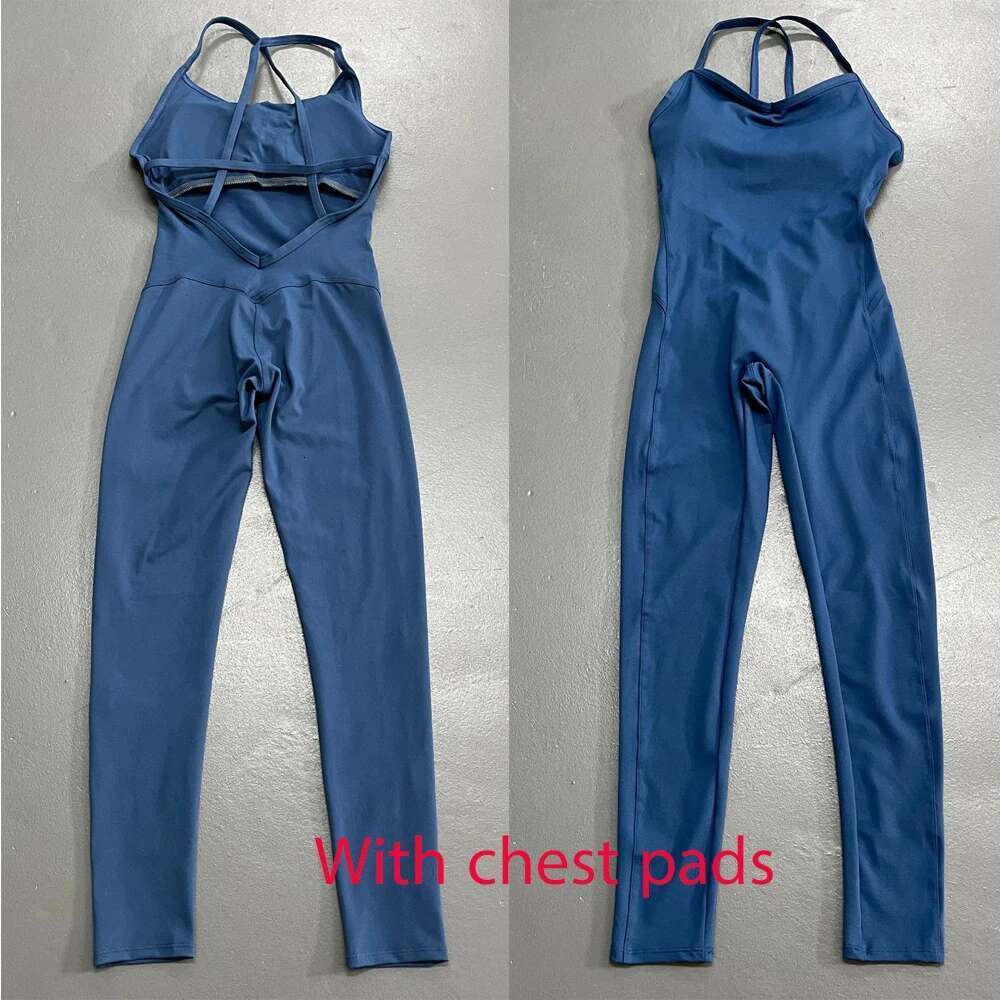 Gym Yoga Jumpsuit For Women Workout Bodysuit Backless Sports Overall Sportswear Ladies Fiess Suit One Piece Outfit KLMY