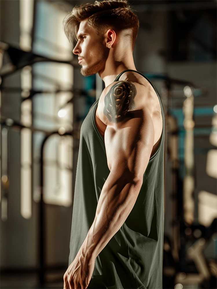 Summer New Mens Tank Top Quick Dry Fitness Tank Top Breathable Comfortable Casual Tank Top Running Pattern Printed Tank TopT250318