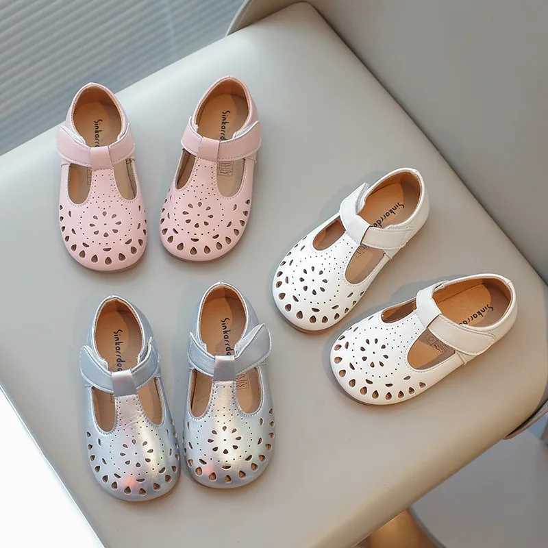 Girls Daily shoe Hook-loop Solid Colors Round Toe Shallow All-match Kids Flat Shoe Anti-slippery Stylish Comfy Children ShoeT250306