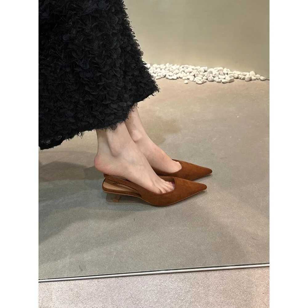 Wish Pumps Wedding Shoes High H Slingbacks Pointed Toe Sandals Summer Shoes Elastic Slip Bridal Shoes Wen Sandals Y250306