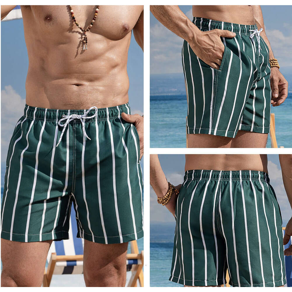 Coconut tree quick drying beach Hawaiian shorts, casual men's beach, summer loose surfing pants, 2025 new style, chic and elegant clothing