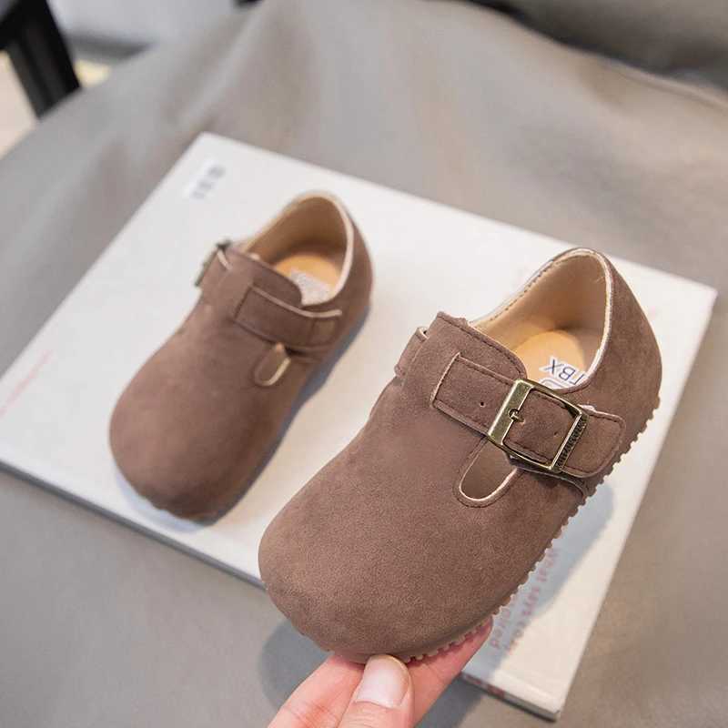 Kids Fashion Boys Casual Shoes Round-toe Buckle Soft Breatheable T-Strap Cute Children Girls Flats Solid Color Drop Shipping PUT250306