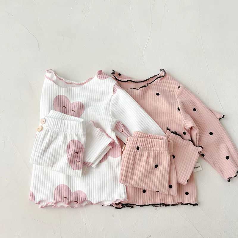 MILANCEL 2023 Baby Pajama Set Dot Printing Baby Girls Pajamas Wearing Preschool Girls Indoor Clothing Set M250306