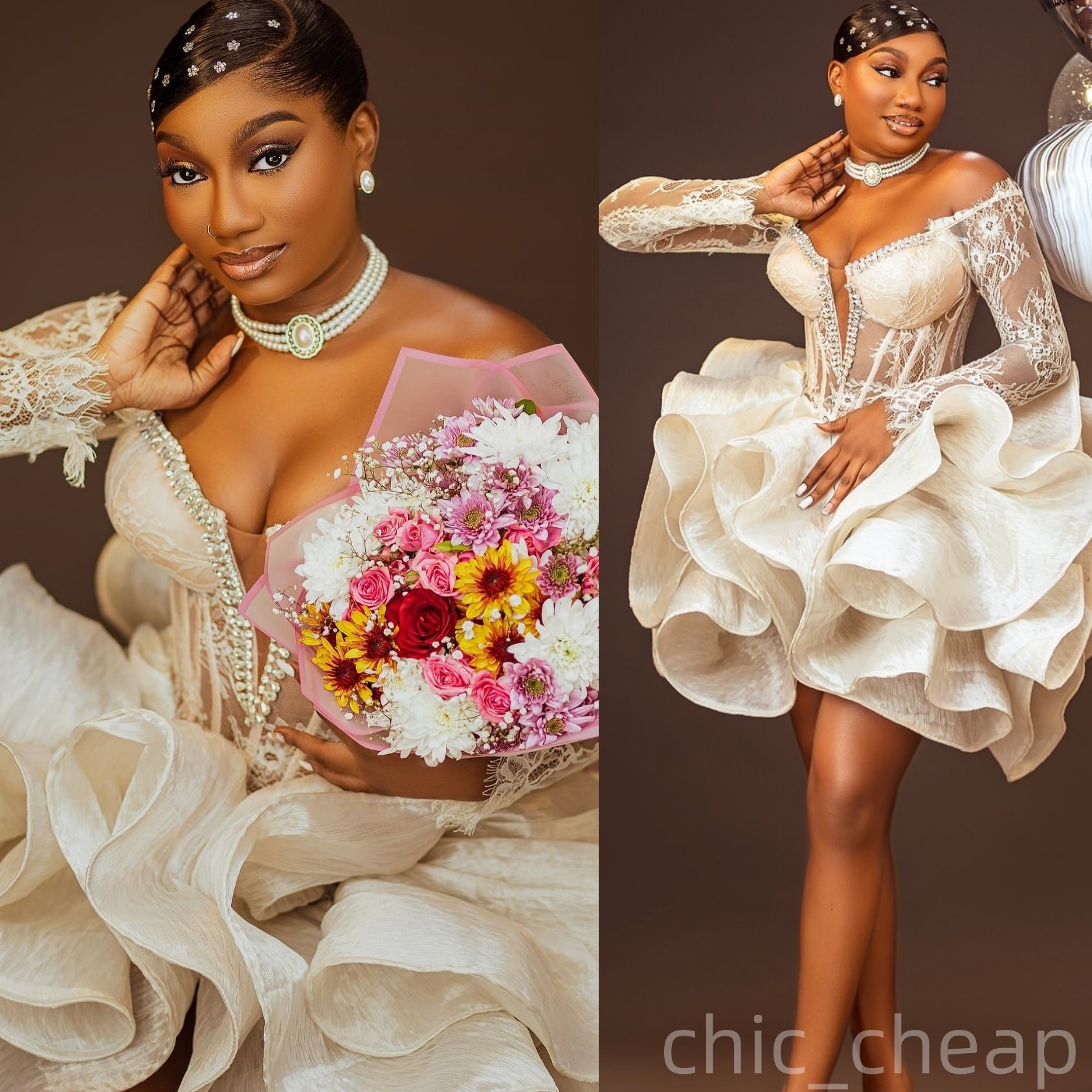 Chic Ivory Ball Gown Cocktail Dress Crystals Lace Tiers Sweetheart Short Mini Graduation Homecoming Dresses For Special Occasions Sweetheart Gowns