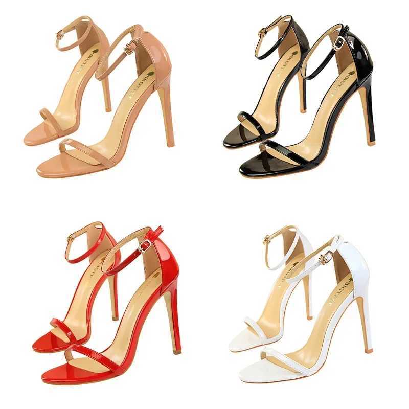 Womens 8cm 11cm High H Open Toe Beach Party Dress Sandals Lady Classic Fetish Gladiator Strap Stiletto Mid Low H Sandles Y250306