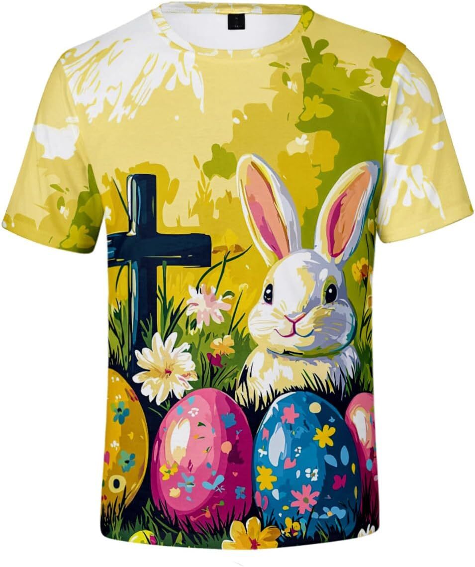 Mens T shirt Shirt 3D Print Novelty T-Shirt Fashion Short Sleeve Tee for Men and Women Rabbit Graphic Crew Neck. tee Casual tops summer clothes