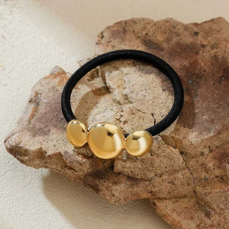 Retro metal shiny surface smooth hair loop fashionable personality hair loop punk wild hair rope hair accessory X250306