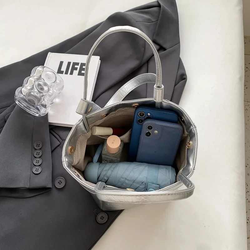 Advanced Silver Crossbody Bags For Women Fashion Handbags Leather Shoulder Bag Tote Bag 250306