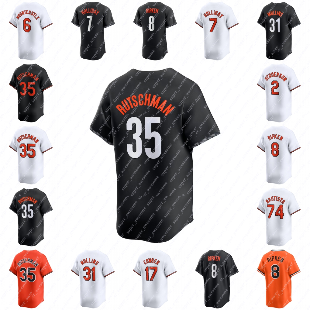 Adley Rutschman Baseball Jersey Jackson Holliday Cedric Mullins Gunnar Henderson Ryan Mountcastle Felix Bautista Colton Cowser Coby Mayo Jorge Mateo Ripken