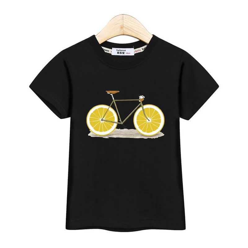 Children Summer T-shirt Fruit Bicycle Funny Shirt Boys Girls Cartoon Tops Short Sleeve TeesT250306