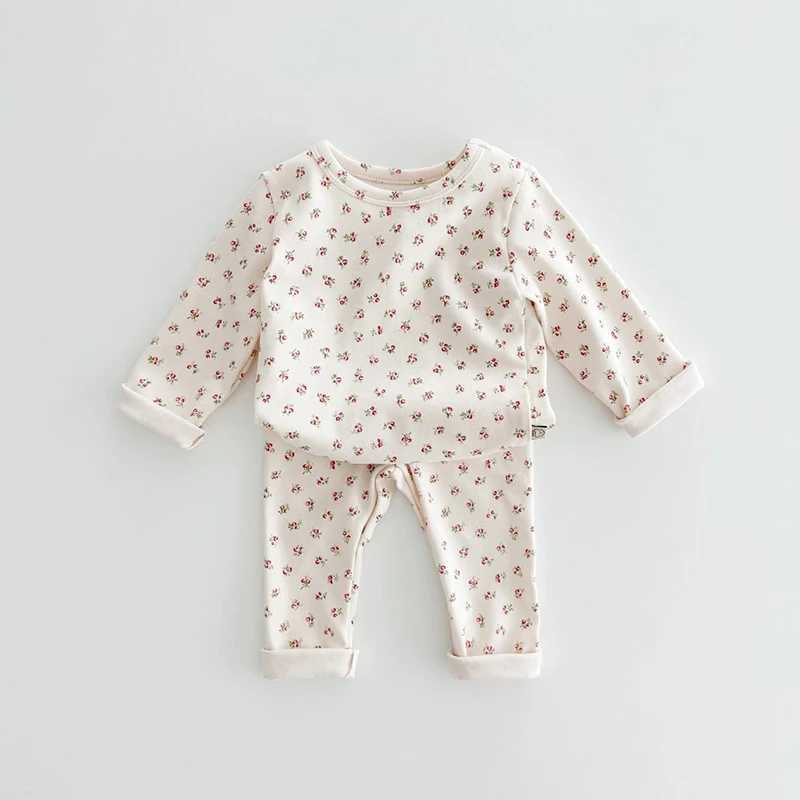 Kids Work Set Pure Cotton Cartoon Floral Boys Sleepwear Girls Loungewear Suit Children Sleep Set 1-6Y M250306