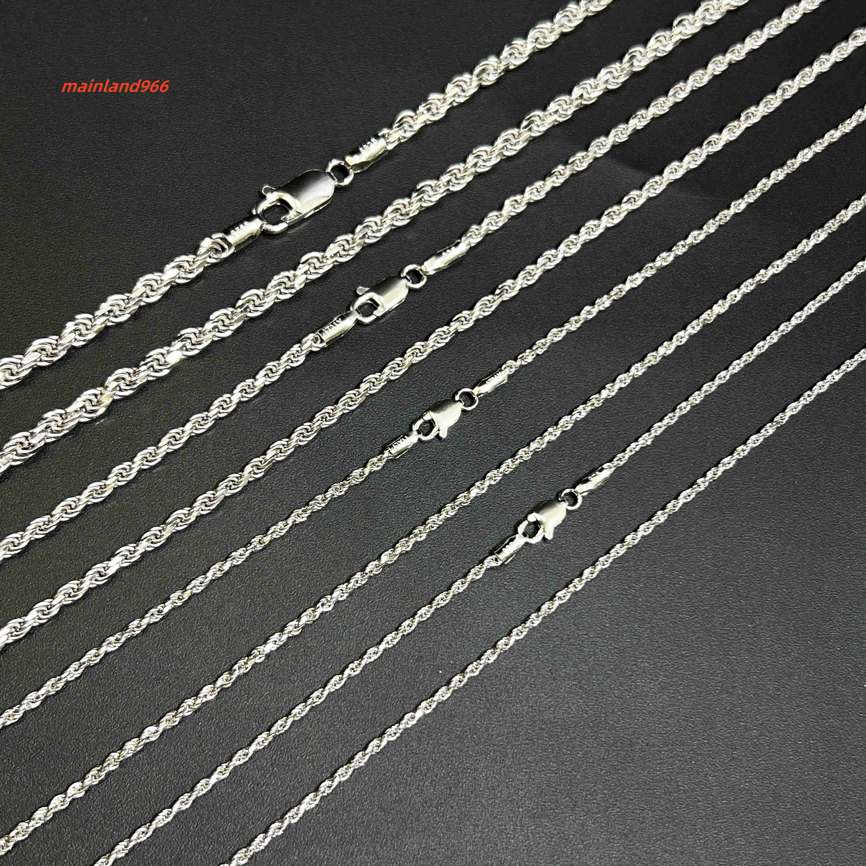 Twisted Rope Italian Figaro Cuban Curb Chains Stackable Unisex Jewelry Solid 925 Sterling Silver Chain Necklace for Men Women