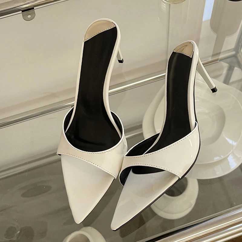 Like Summer Fi Low Thin H Wen Slippers Gladiator Sandals Cozy Patent Leather Pointed Toe Slip- Slides Shoes Mens Y250306