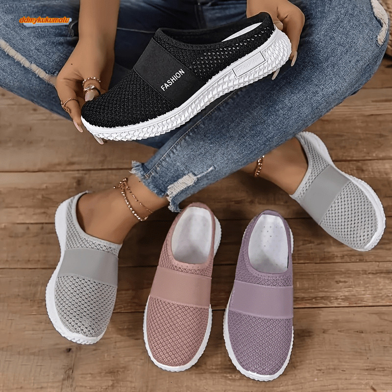Temu thick soled women's breathable semi slippers, single shoes, casual shoes for women #ddmykukumalu