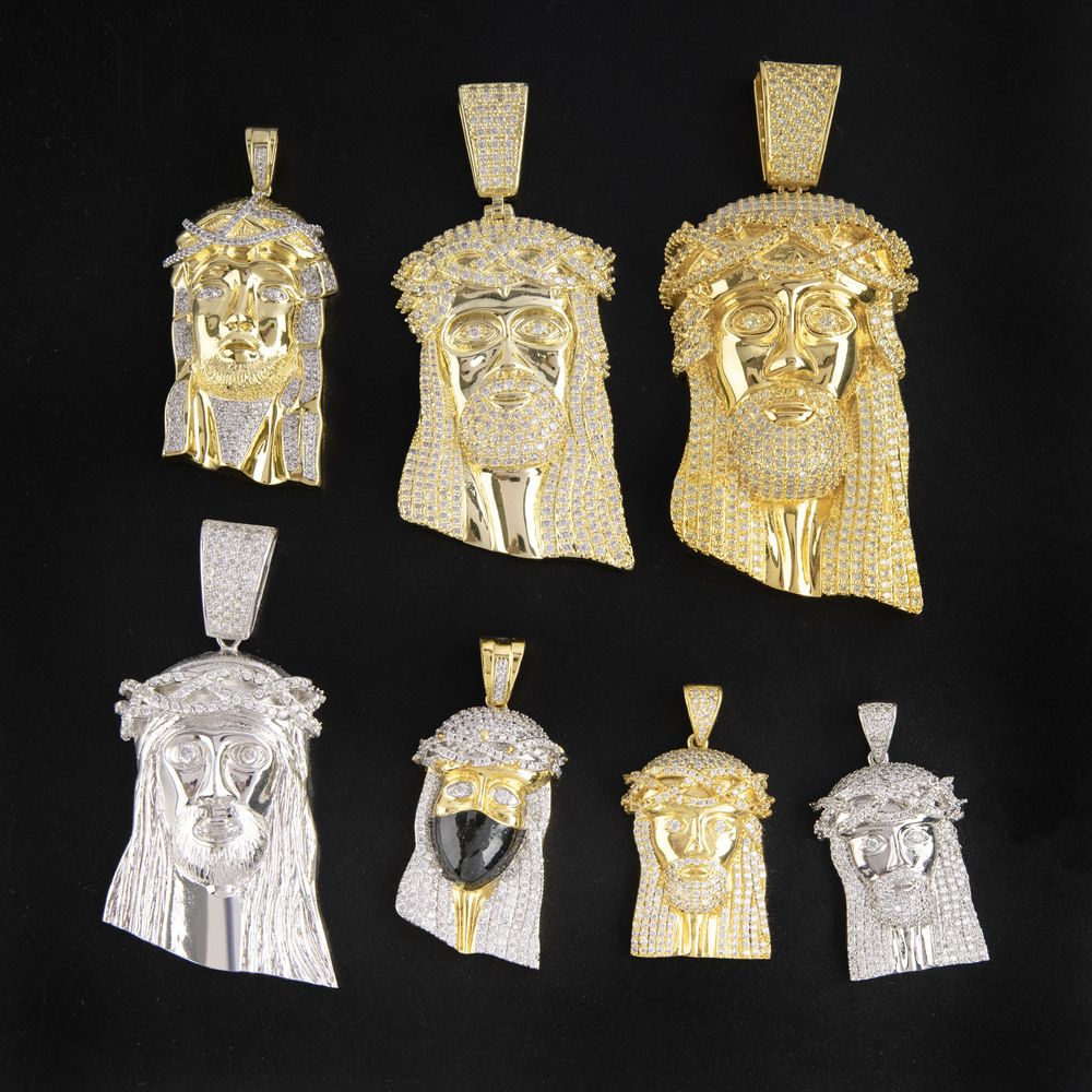Hip Hop Jewelry 925 Sterling Silver Moissanite Diamond Vvs Jesus Pendant Custom Iced Out Pendants
