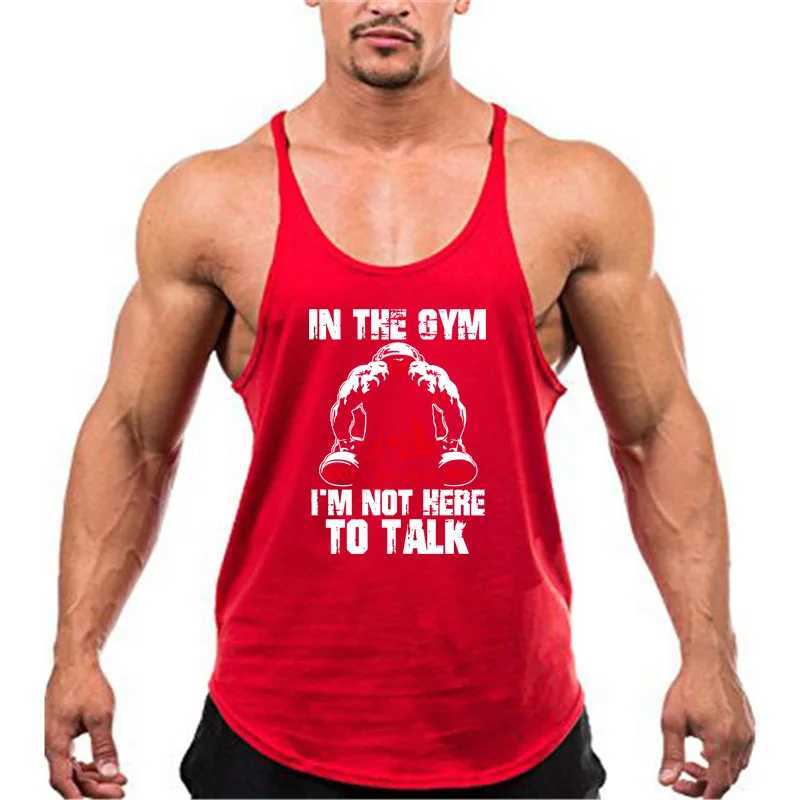Professional Bodybuilding Stringer Tank Top Men Graphics summer No Pain No Gain Sports vest Fitness clothing Cotton gym singletsT250318