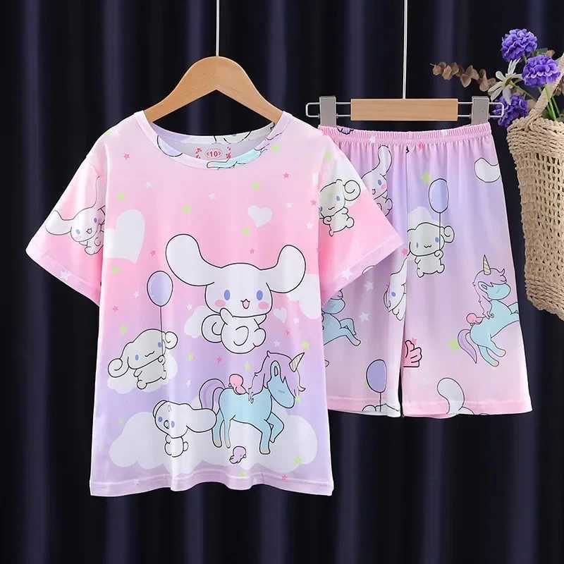 Anime Summer Children Pajamas Set Kids Cartoon Casual Homewear Loose Comfortable Pajamas M250306