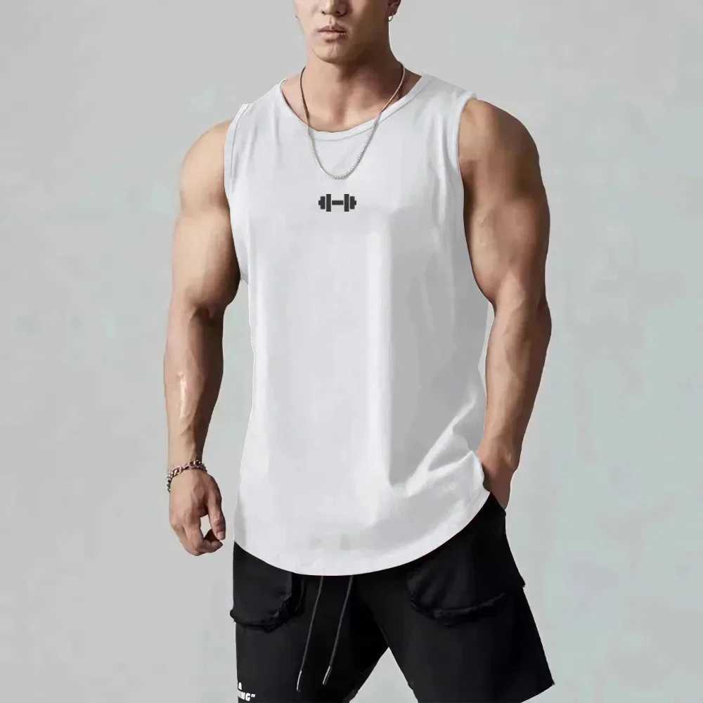 New Breathable Vest Mens Gym Sleeveless Shirt Placket Two Side Blank Fitness Clothing Quick Dry Sportswear Muscle Tank TopsT250318
