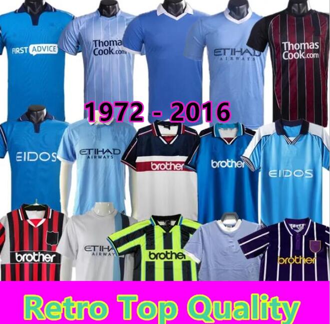 Retro Man City Soccer Jerseys 72 81 82 91 92 98 99 00 01 02 03 07 08 11 12 13 14 Haaland EIDOS Gallagher WEAH Tevez Kun Aguero Dzeko Kompany Vintage Shirts