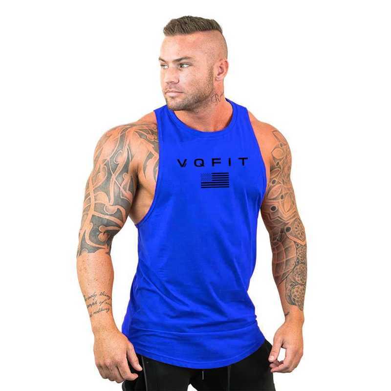 Mens tank tops shirt gym tank top fitness clothing vest sleeveless cotton man canotte bodybuilding ropa hombre man clothes wearT250318