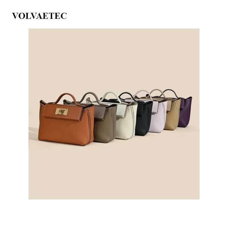 VOAETEC Real Leather Women's High Sense 2025 New Commuter Versatile Dumpg Texture Portable Shoulder Messenger Bag