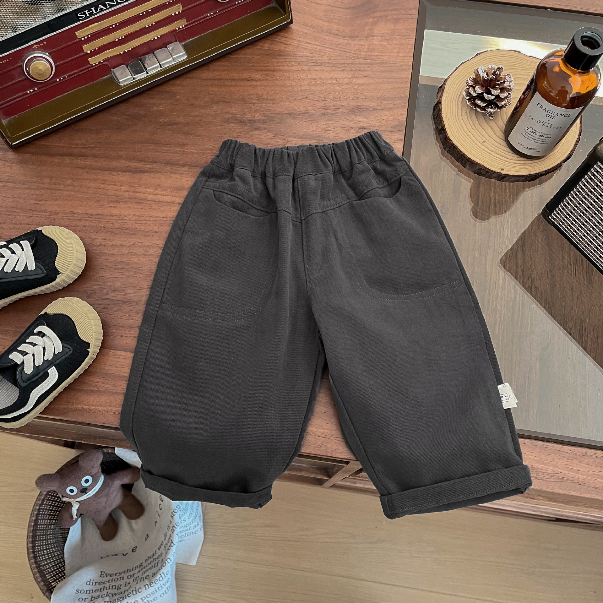 Ddmyshoesvip Men And Women S Casual Spring New Children S Solid Color Versatile Straight Leg For Autumn Stylish Baby Pure Cotton Pants